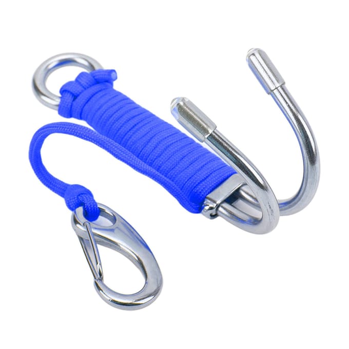 Crochet de dérive Plongée sous-marine Double Double Acier Inoxydable Crochets de dérive avec ligne pour plongée en grotte Blue blue