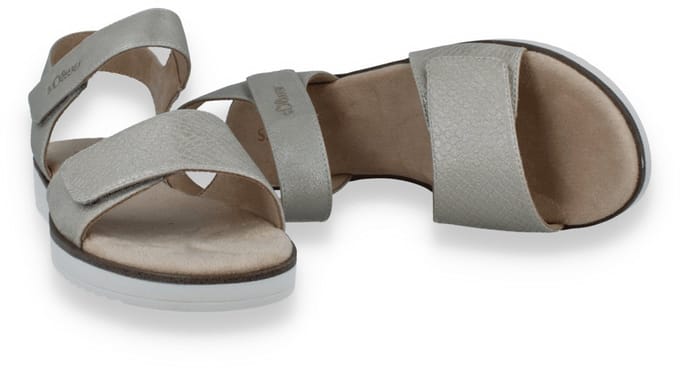 Metallische Sandalen met klittenbandsluiting voor dames s.Oliver