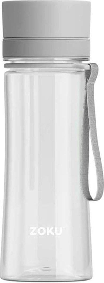 Drinkfles, 0.4 L, Polypropyleen/Siliconen, BPA vrij, Licht Grijs | Zoku