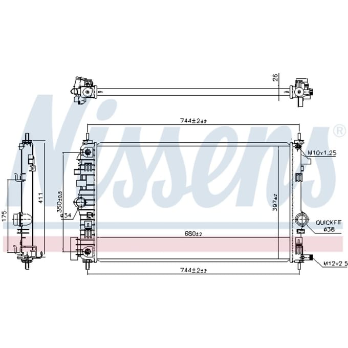 Radiator, motorkoeling NISSENS 630769