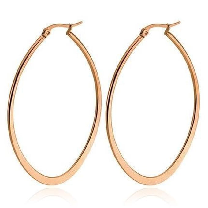 Ovale oorbellen Cilla Jewels Edelstaal Rose-30mm