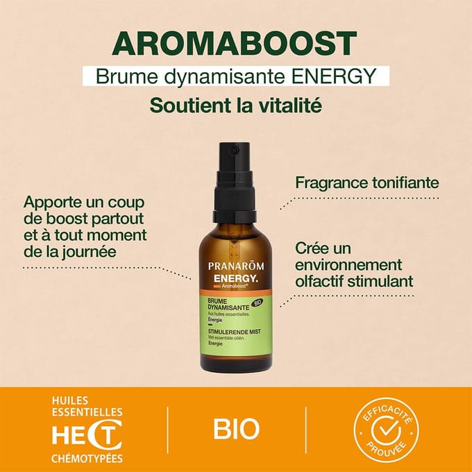 Pranarom Aromaboost Brume Dynamisante ENERGY | Vermoeidheid 50 Spray