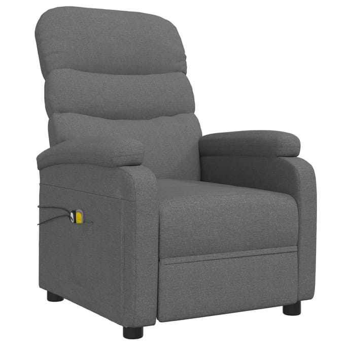 vidaXL - Massagestoel - elektrisch - stof - donkergrijs