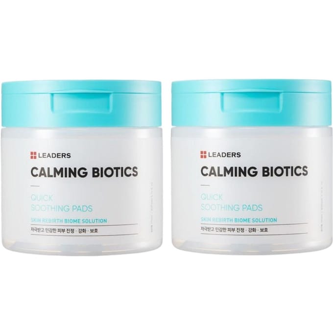 Leaders Calming Biotics Tampons Tonifiants Apaisants Rapides 170ml 80 Tampons Duopack white