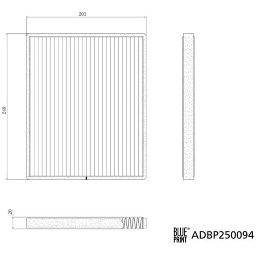 Interieurfilter BLUE PRINT ADBP250094