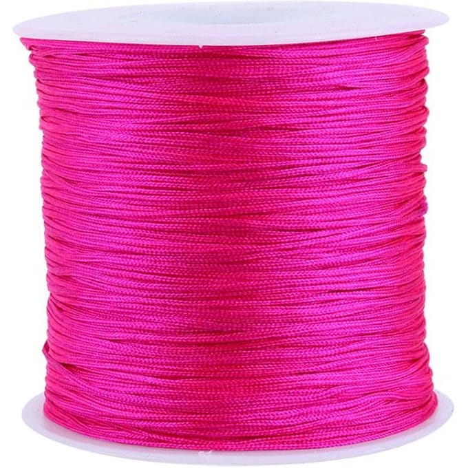 100M x 0,8 mm Nylon Chinese Knoop Koord Staart van de Rat Macrame Shamballa Draad Touw Rozenrood purple