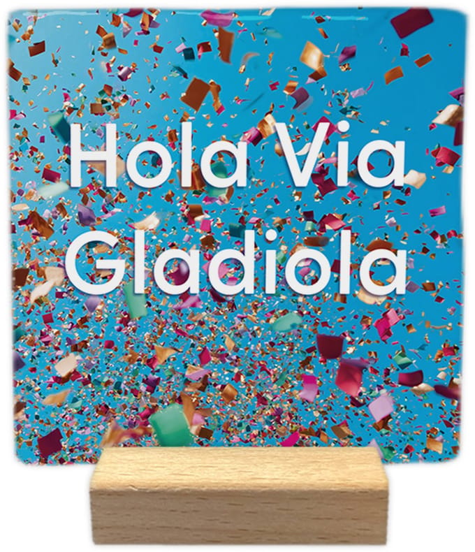Hola Via Gladiola - Keramische decoratie tegel - Vierdaagse
