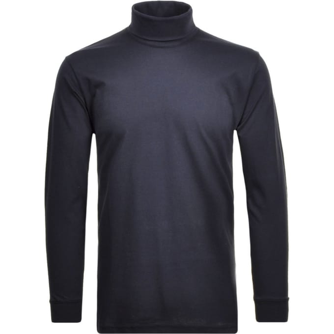Ragman Long Sleeve Uni Col T-Shirt Single Jersey Marine / male