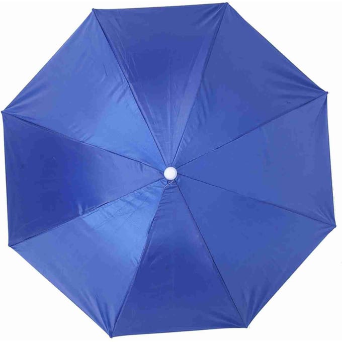 65cm zonnebrandcrème, winddicht, opvouwbaar, op het hoofd gemonteerde paraplu(Koningsblauw) blue