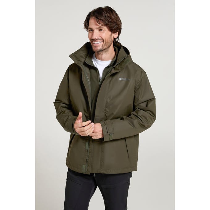 Mountain Warehouse Heren Fell II 3 in 1 jas (Donkere Khaki)