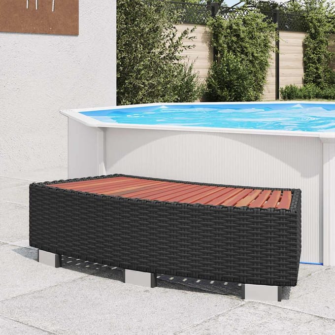 vidaXL Spatrap 92x45x25 cm poly rattan zwart