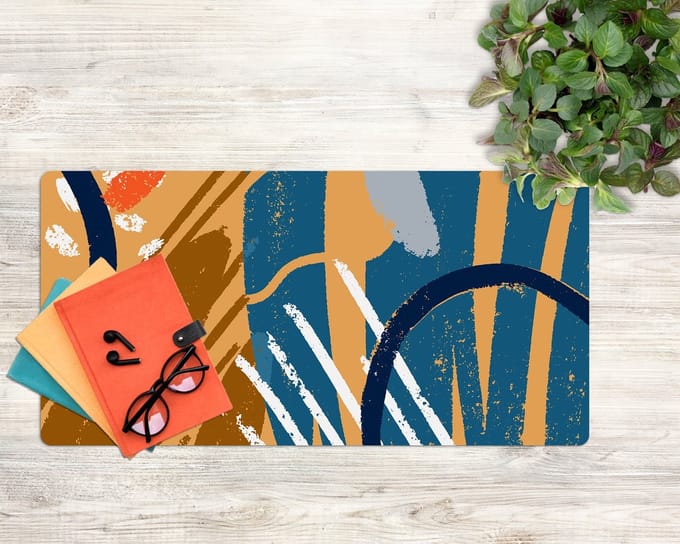Coloray Bureau Onderlegger - Creatief patroon Computer Mat - 120 cm x 60 cm - Veelkleurig Bureau Onderlegger - Bureau Pad - Bureau Mat - Bureaumat - Onderlegger Bureau