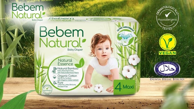 Bebem Natural 4 Maxi 7-14 KG - 30 luiers - Parfumvrij - Vegan