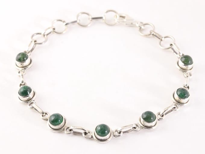 Fijne zilveren armband met jade