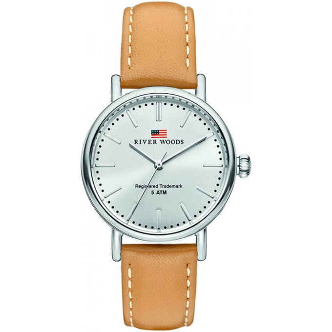 River Woods Oswego RW340022 Horloge - Leer - Bruin - Ø 34 mm
