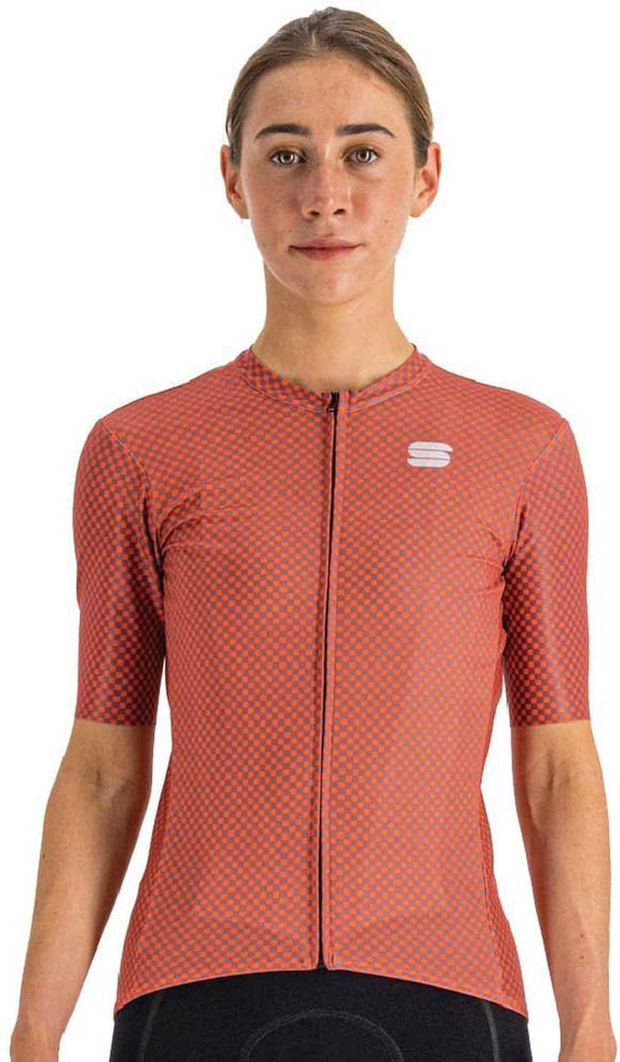 Sportful CHECKMATE Fietsshirt Dames Pompelmo Mauve - Vrouwen - maat L