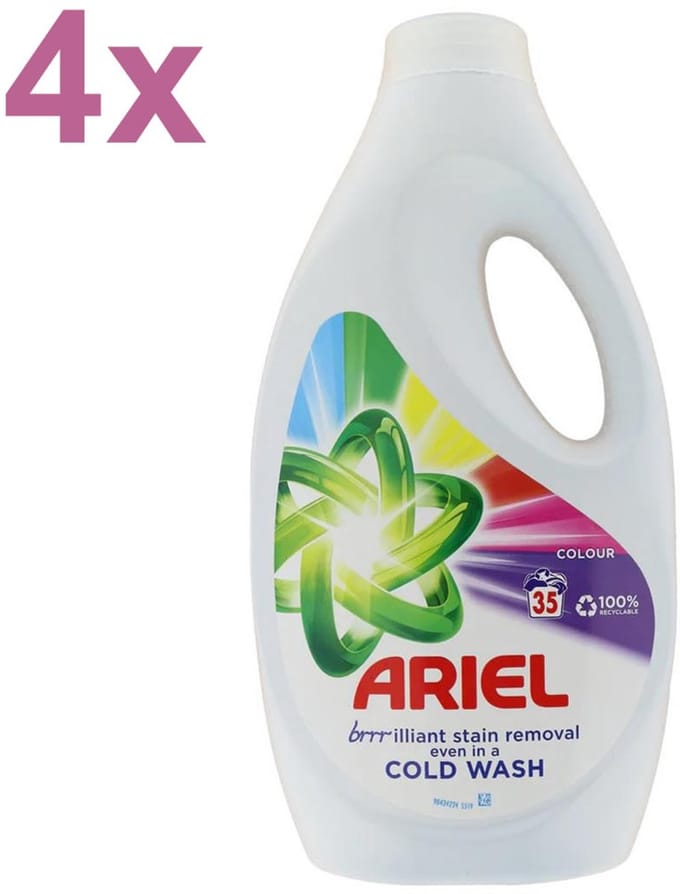 Ariel Vloeibaar Wasmiddel Color - 4 x 1.225 l (140 Wasbeurten)