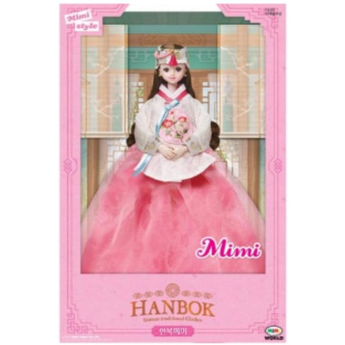 MIMI WORLD Poupée Hanbok Barbie Dongbaek Yoochae Jouet Corée gray