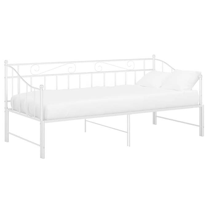 vidaXL - Slaapbank - uittrekbaar - metaal - wit - 90x200 - cm