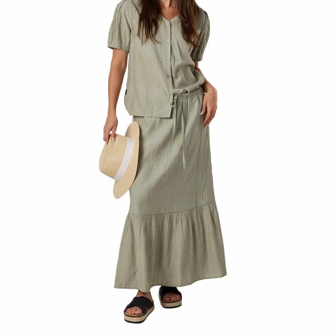 Seaside Savannah Crinkle Lange Rok – Rok voor dames – Maat 42