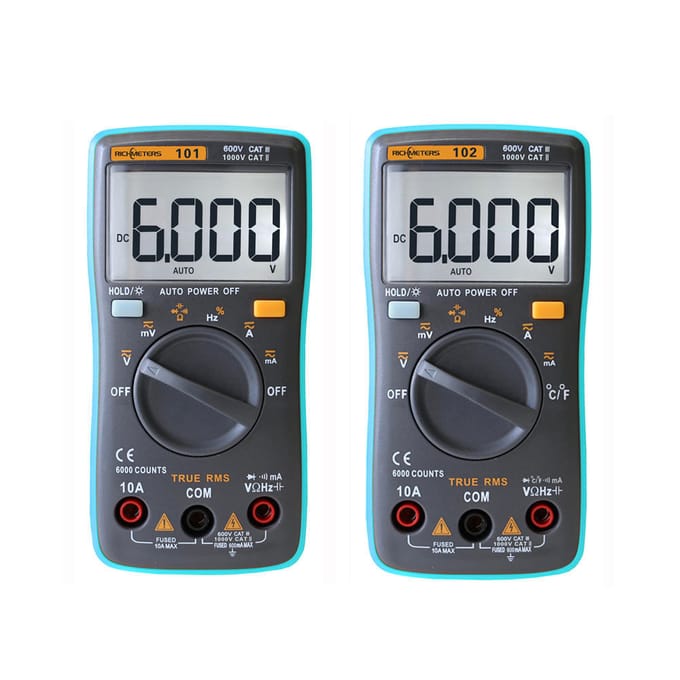 RICHMETERS RM102 LCD Digitale Multimeter DMM DC AC Spanning Diode Temperatuur Tester RM102