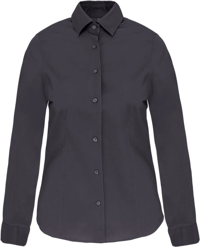 Kariban Dames stretch blouse lange mouwen K530 - Zinc - M