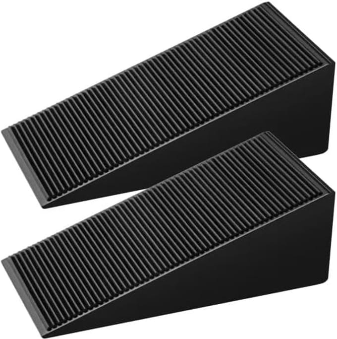 2-pack stapelbare massieve deurstoppers - deurstopper - deurbuffer - Winddichte deurstoppers - Antislipvoorzieningen - Parkeerstoppers - Rubber - Zwart