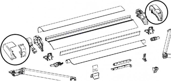 Thule eindkap Wit L+R 6200