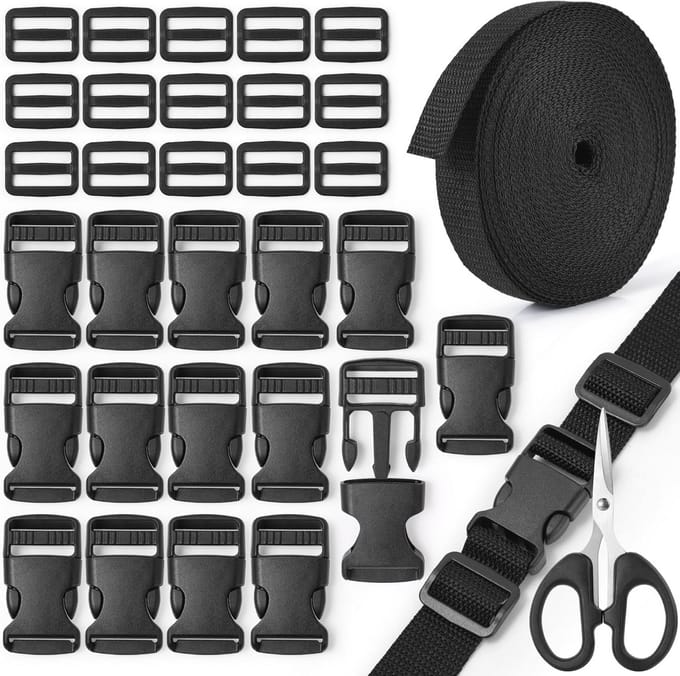 10 meter nylon singelband 32mm met gespen en schaar voor doe-het-zelf projecten
