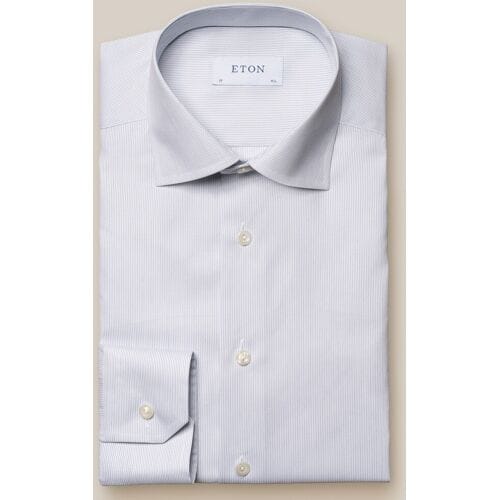 Eton Overhemd Twill Fine Striped Hairline Navy / male