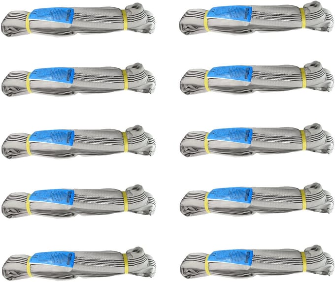10x Rundschlinge 4000 kg 4 to grau 4 m Umfang Hebeband Hebeschlinge Hebegurt