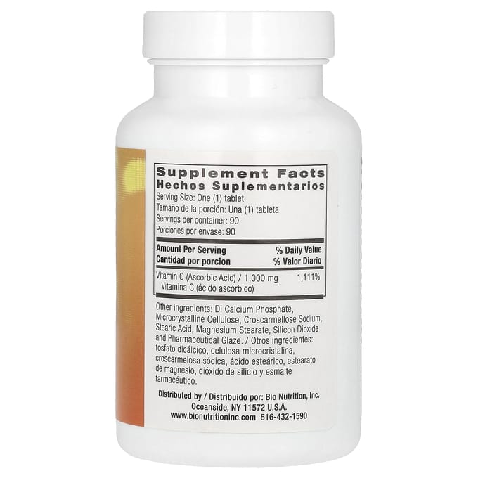 Bio Nutrition, Vitamine C, 1 000 mg, 90 comprimés