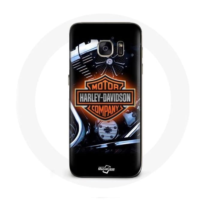Hoesje - Harley Davidson - Galaxy S7 - Zwart - Logo - Hard