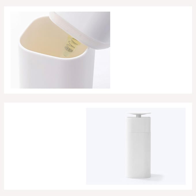Dispenserfles Push-down Pompfles Plastic Minimalistisch Lekvrij Draagbaar Zeepfles white