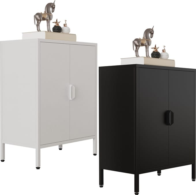Houten ladekast dressoir highboard dressoirkast draaideuren Flokas S