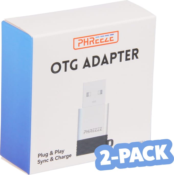 2x Converter USB-C naar USB-A Adapter - Universeel - Aluminium - Sleutelhanger
