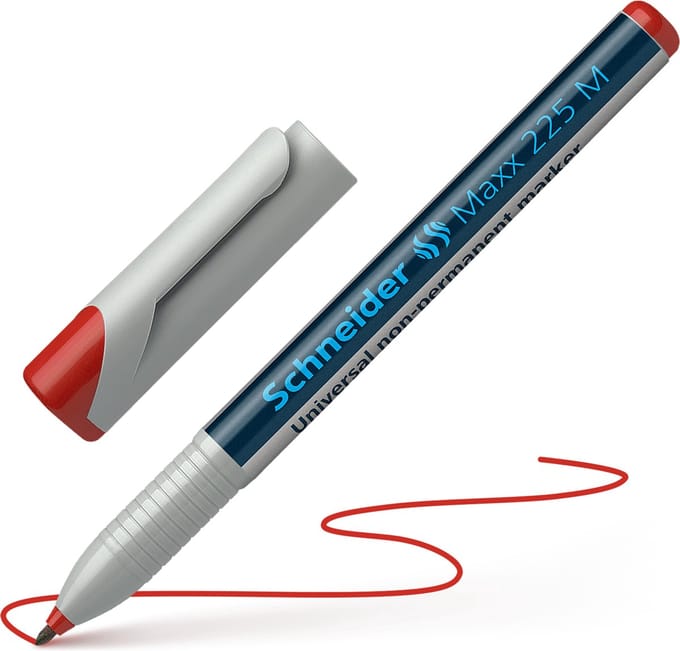 Schneider universele non-permanent marker - Maxx 225 - M - rood - S-1212
