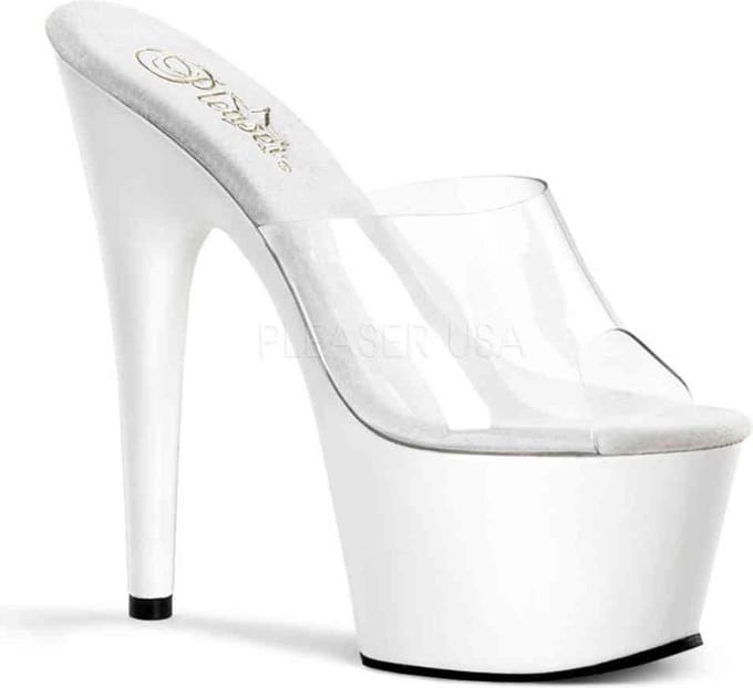 Pleaser - ADORE701 Muiltjes - Paaldans schoenen - 44 Shoes - Transparant