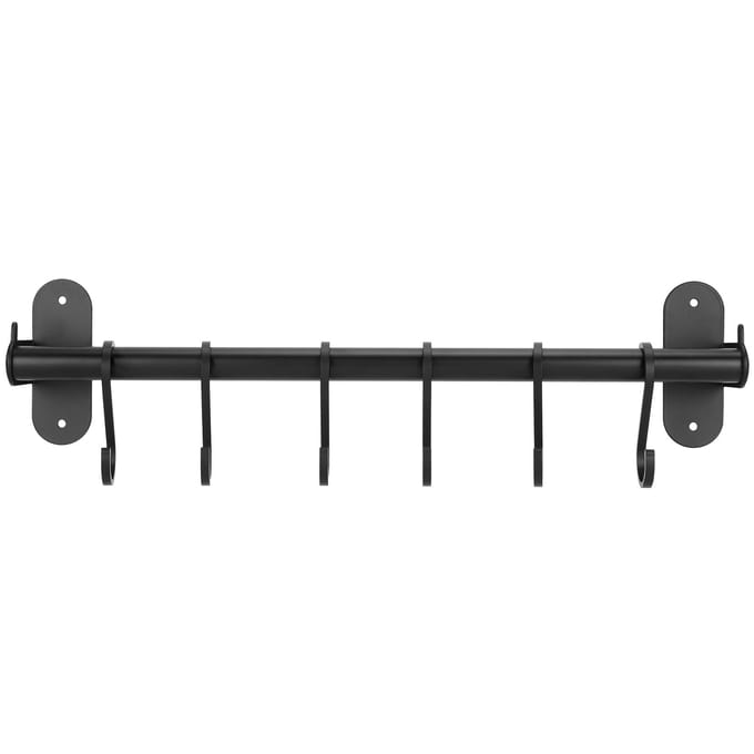 40cm 6 Haken Pannen deksel Hanger Pons Wandgemonteerde Opberg Houder Keuken Gerei Rek Organizer black