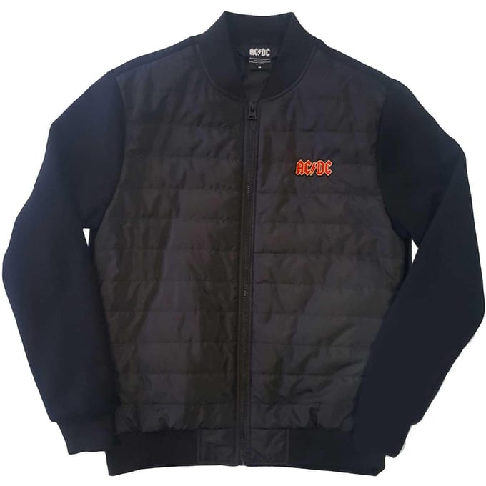 AC/DC Gewatteerde jas met logo voor volwassenen (Zwart)