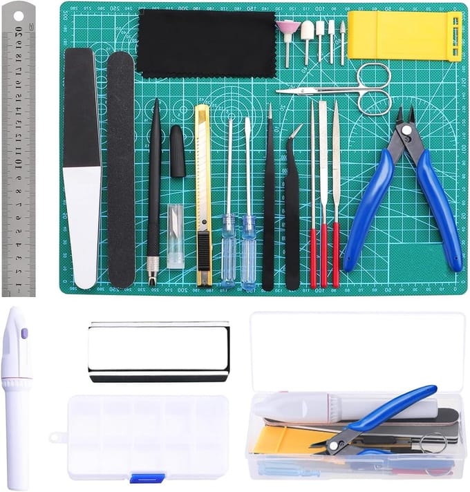 Modelbouw Gereedschap Set, 26 Stukken, Voor het Maken van Gedetailleerde Modelauto's en Hobbyprojecten, Onderhouds- en Constructietools