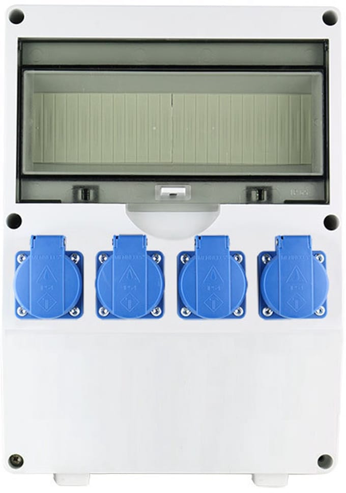 EMAT ledige kunststof wandverdeler IP44 met 4x schuko 16A (85016004)