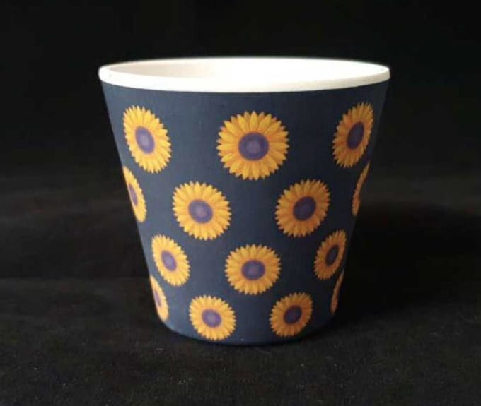 Quy Cup - 90ml Ecological Espresso Reisbeker - “Sunflower” 7x7x7cm