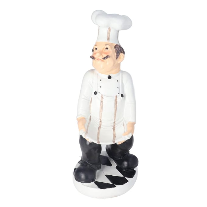 Chef Standbeeld Amerikaanse Landelijke Stijl Schort Chef Decor Standbeeld voor Restaurant Café Keukendecoratie white