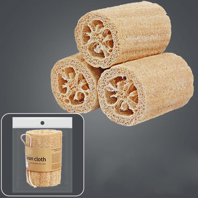 Éponge Loofah Bonne Absorption d'Eau Structure Naturelle Durable Large Application Éponge de Douche pour le Lavage brown