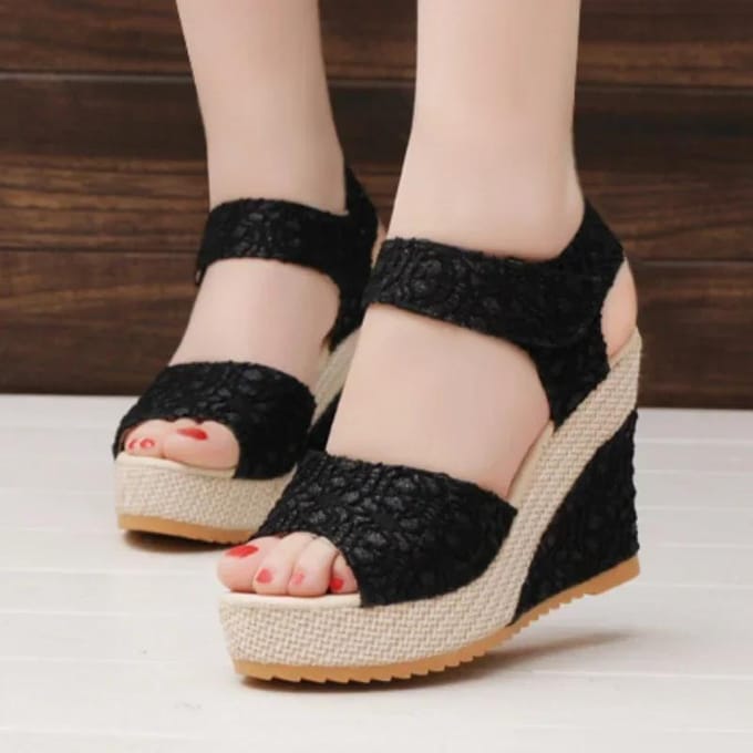 Dames Wedges Sandalen Zomer Mode Mesh Peep Toe Platform Hoge Hak Dames Sandalen 41 goud