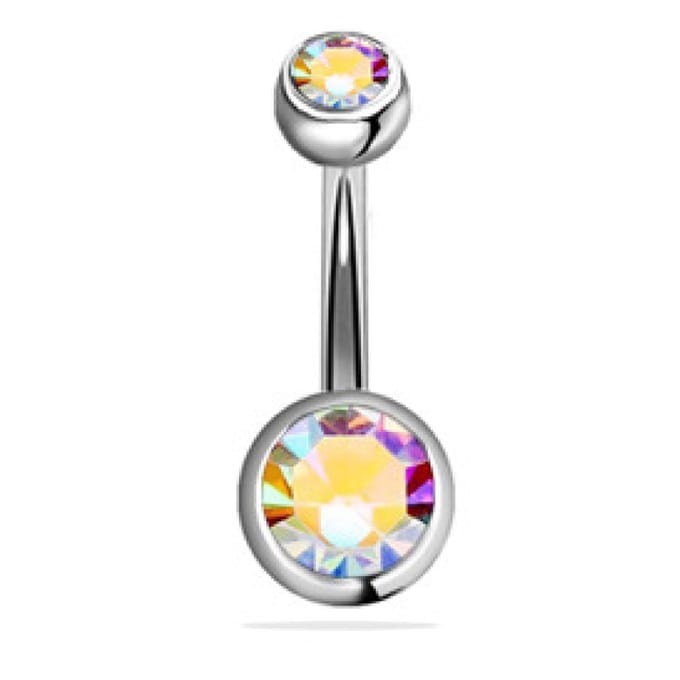 Navel Piercing - Zilver Met Steentjes