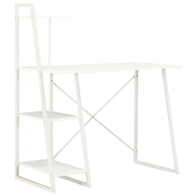 vidaXL - Bureau - met - schappen - 102x50x117 - cm - wit