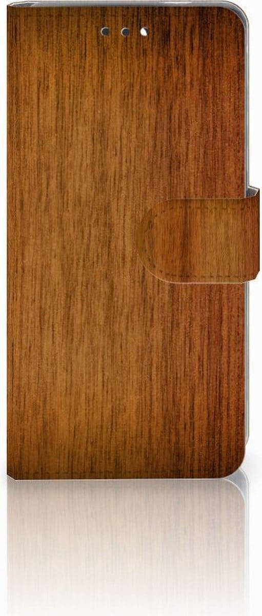 Nokia 3.1 (2018) Book Style Case Donker Hout