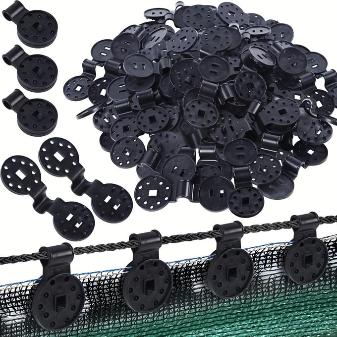 100 stuks Zwarte Schaduwclips Duurzaam PP Kunststof, Ideaal voor Schaduwdoeken, Terrasschermen, Multifunctionele Waterdichte Clips, Schaduwdoek Bevestigingen gray